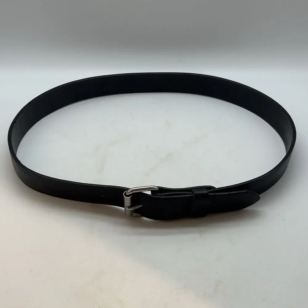 Brenneman's Leather Goods USA 570 Belt Men's size 40 Black Silver Roller Buckle